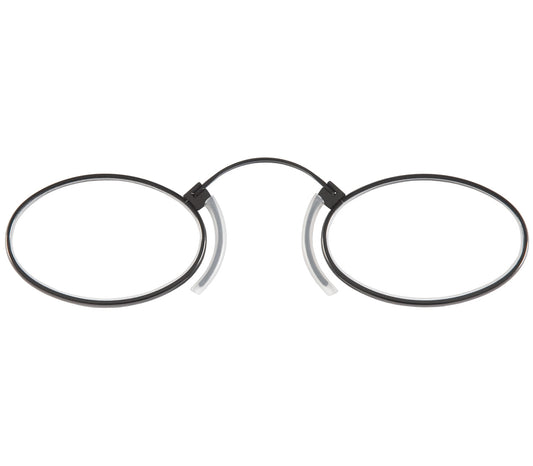 Clipper (Gunmetal) unisex pince nez reading glasses. Front view.