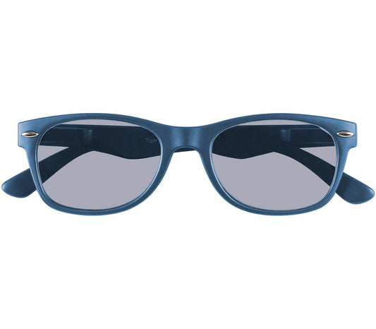 Dark brown soft glasses pouch with Tiger Specs branding.