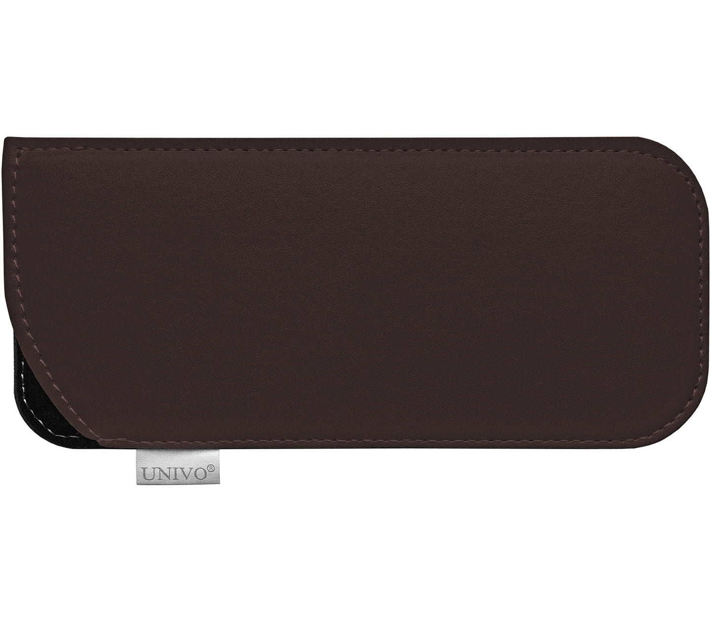 Brown faux leather glasses pouch.