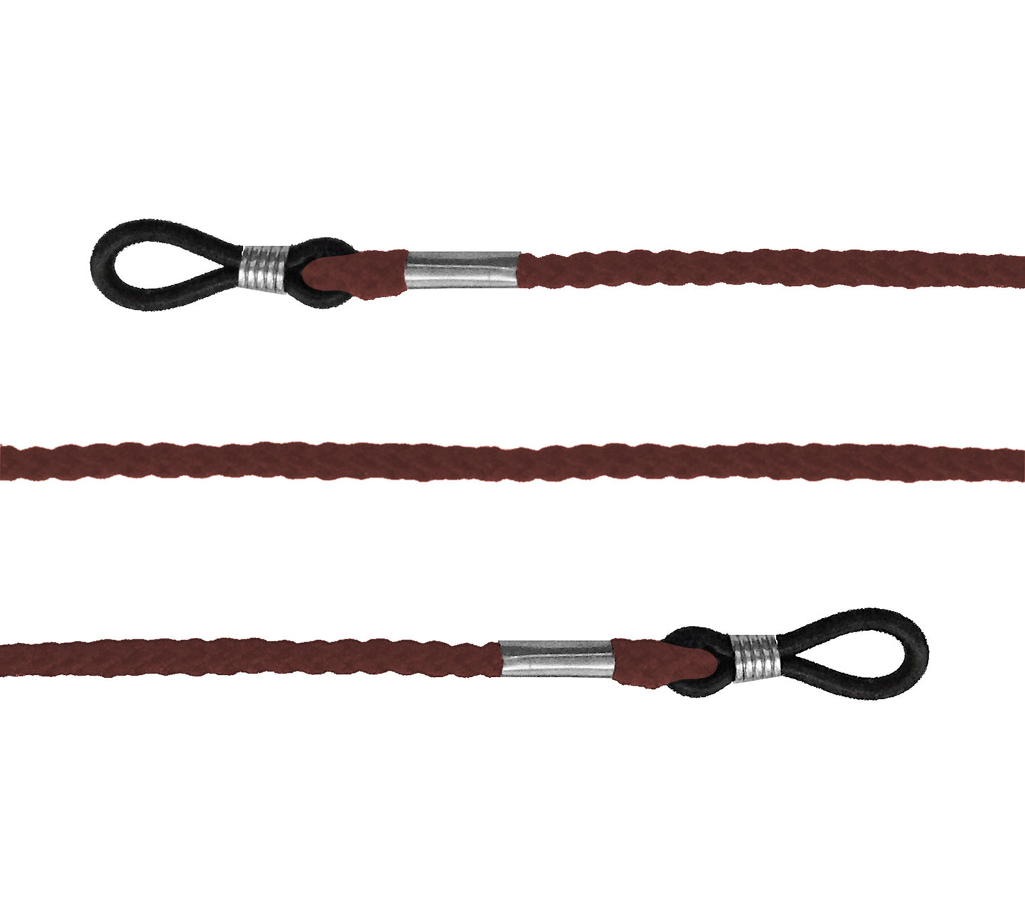 Holdy (Brown) glasses cord with loops on the end for attaching to glasses.
