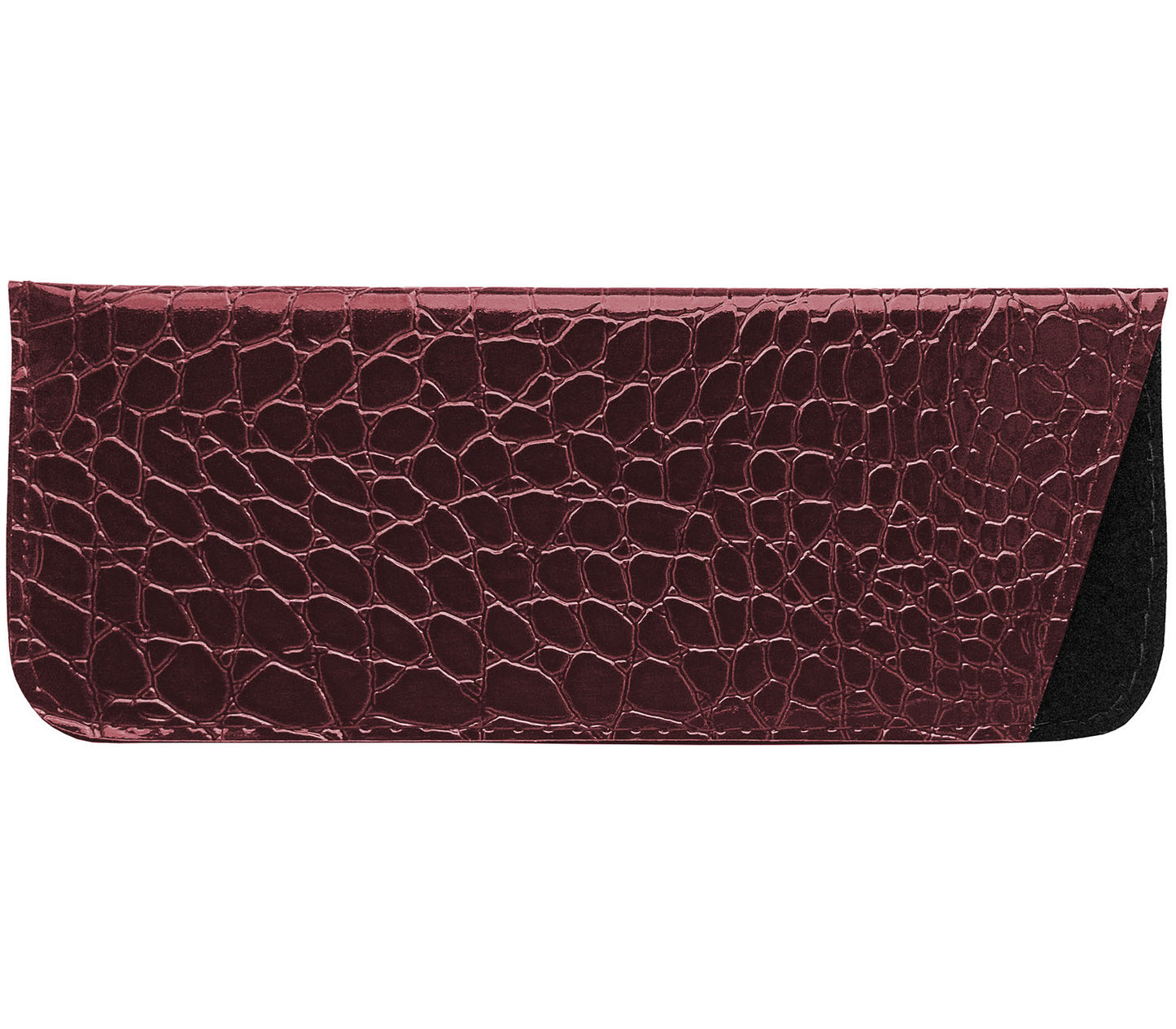 Monty (Red) faux crocodile style glasses pouch in deep red.