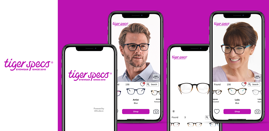 Tiger Specs Virtual Try On App Screenshots