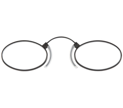 Clipper (Gunmetal) unisex pince nez reading glasses. Front view.
