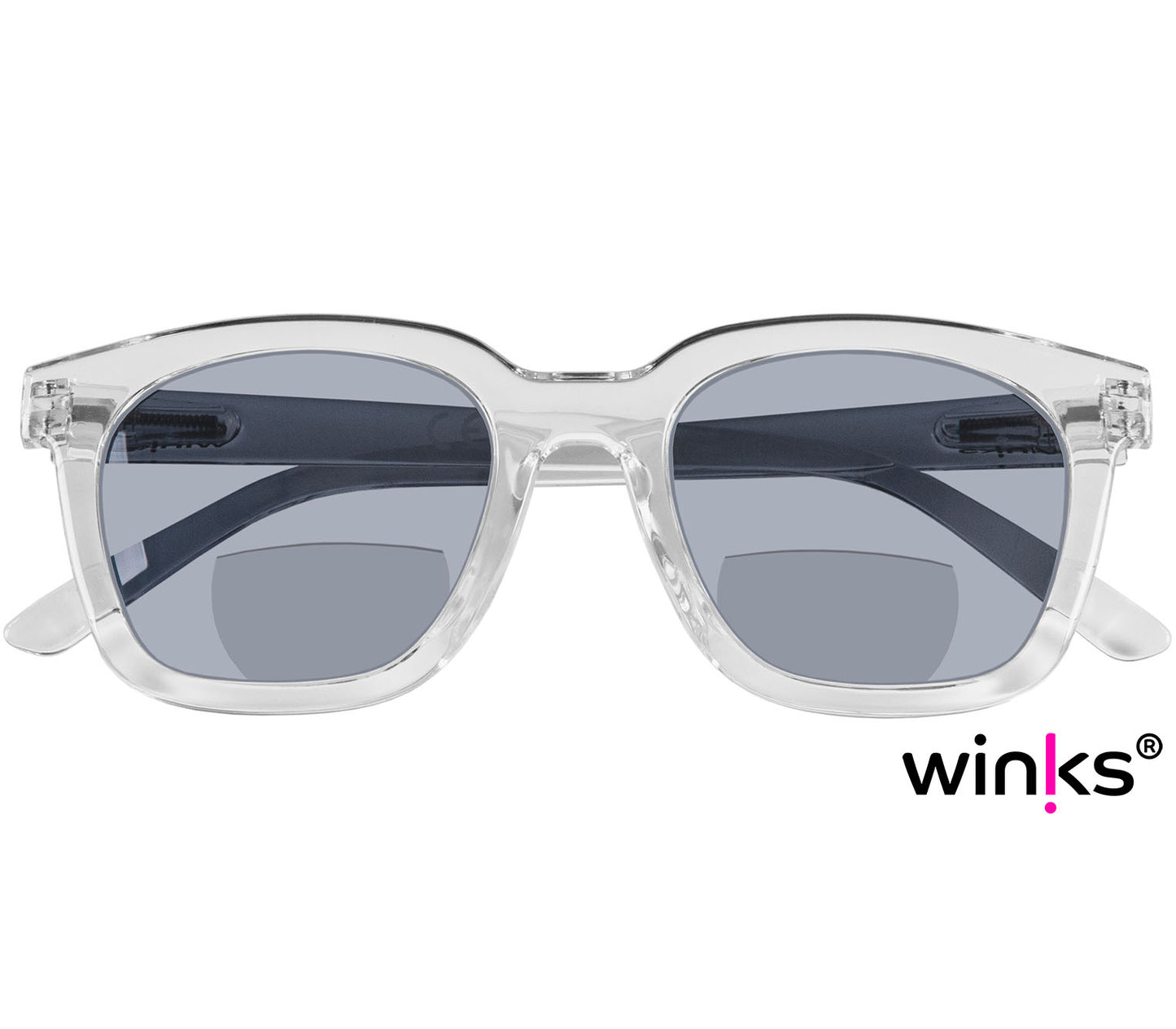 Checked soft glasses pouch for Pisa (Clear) bifocal reading sunglasses.