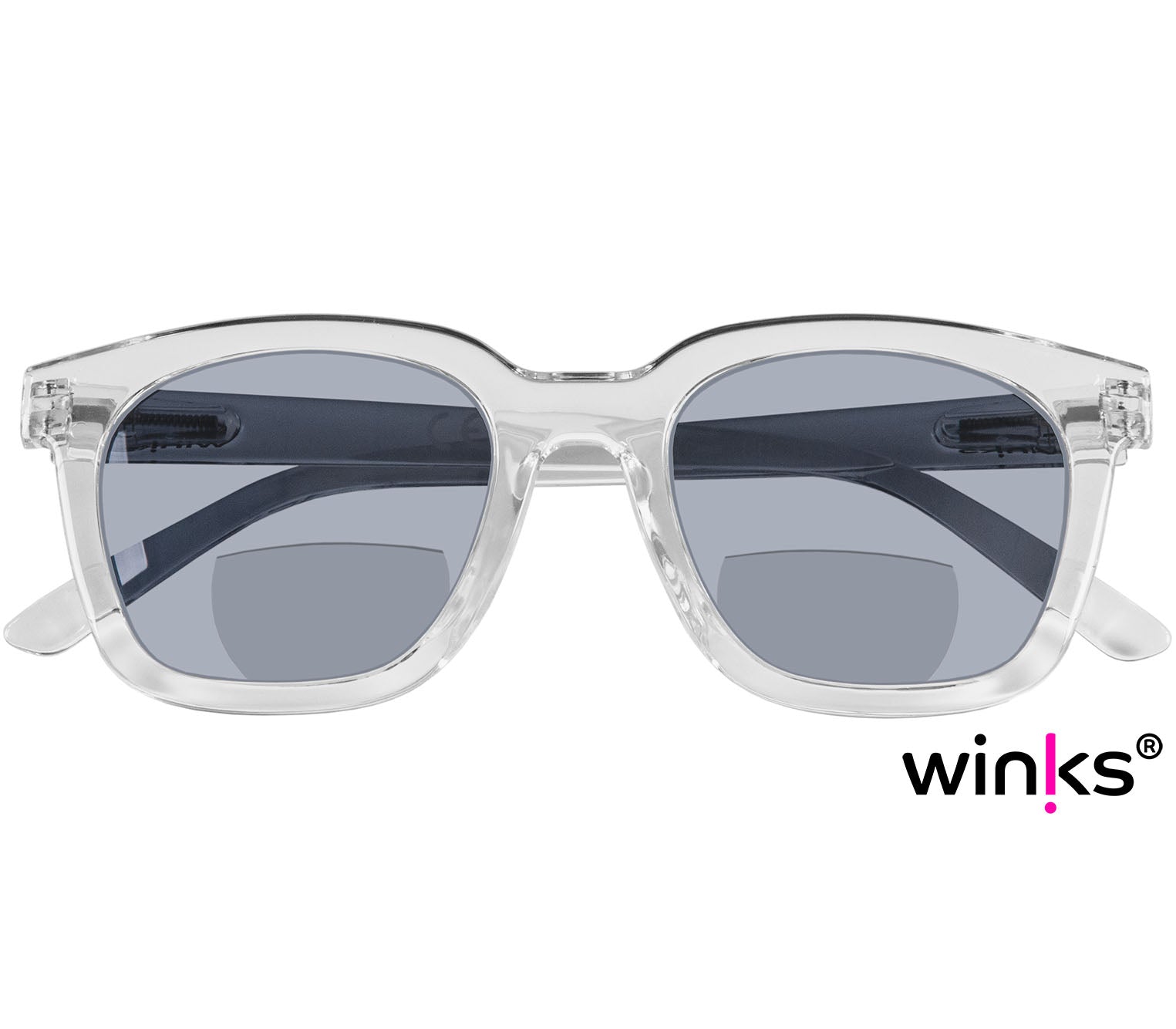 Checked soft glasses pouch for Pisa (Clear) bifocal reading sunglasses.