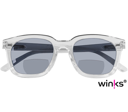 Checked soft glasses pouch for Pisa (Clear) bifocal reading sunglasses.