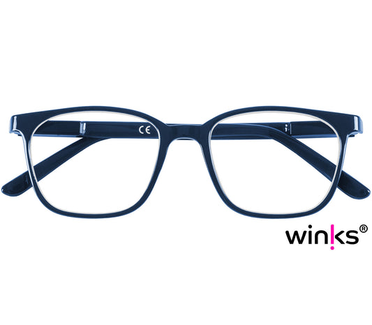 Artist (Blue) unisex reading glasses in a deep blue finish with oval lenses. Front view.