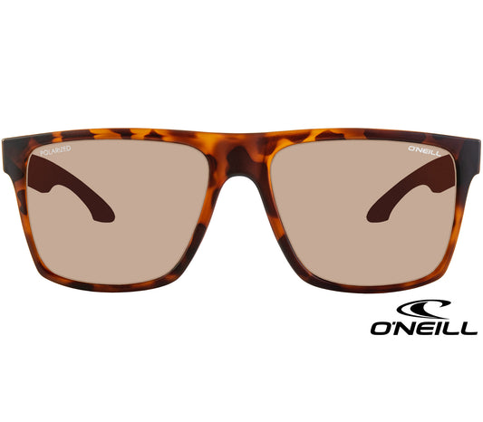 Tokyo (Tortoiseshell) classic oversized sunglasses by O'Neill. Large brown tinted lenses with a deep tortoiseshell frame. Front view.