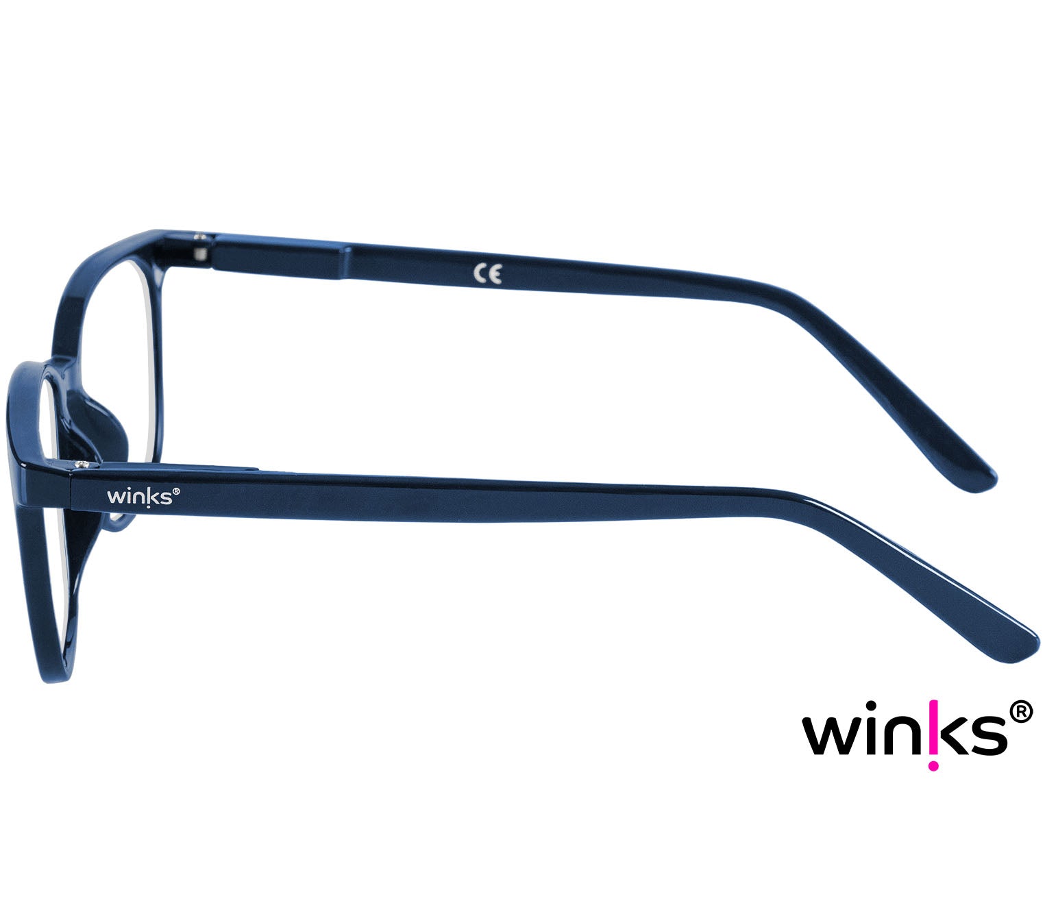 Artist (Blue) unisex reading glasses in a deep blue finish with oval lenses. Side view.