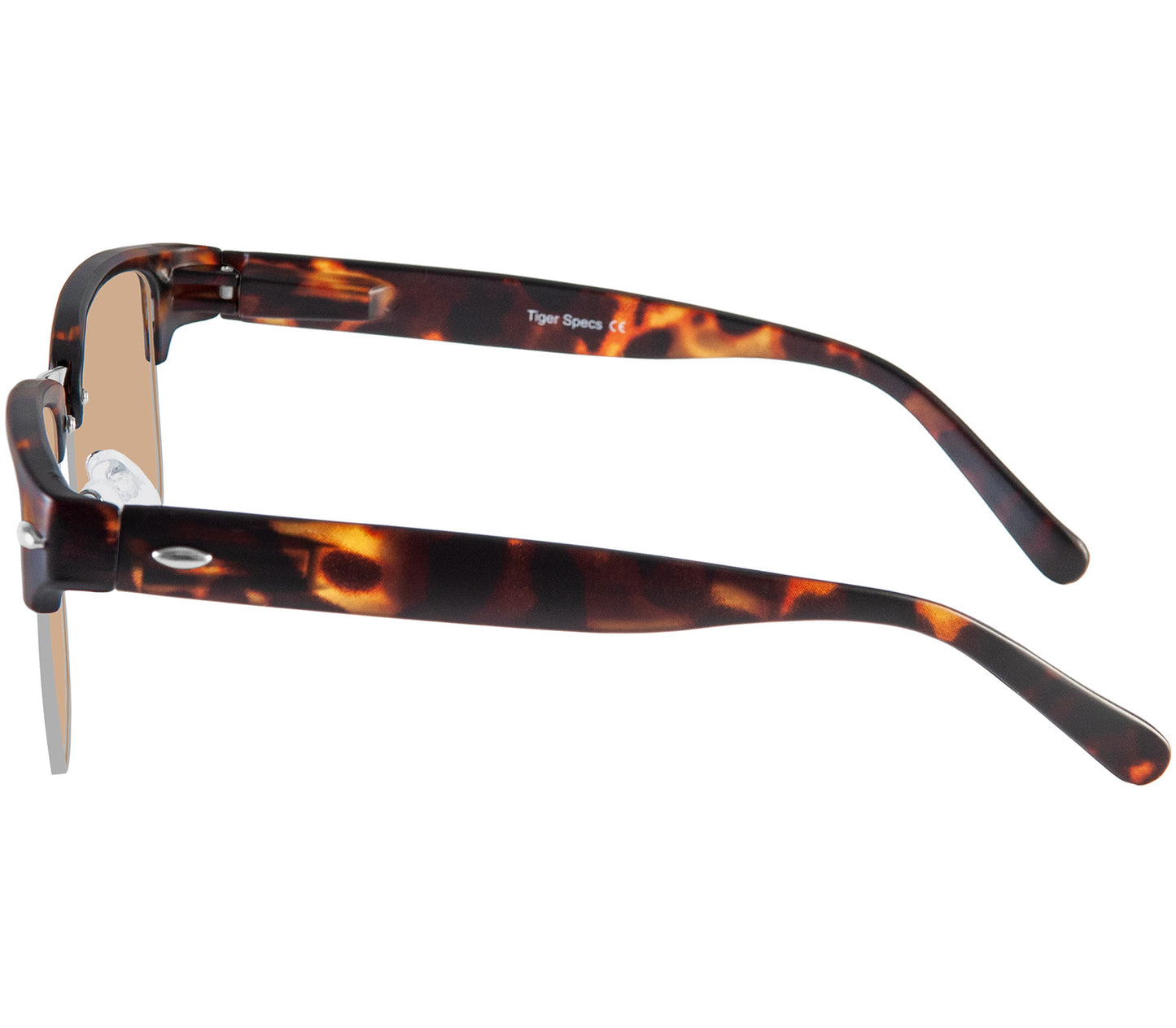 Male model wearing Orbit (Tortoiseshell) bifocal reading sunglasses with dark, soft touch tortoiseshell frame and brown tinted lenses.