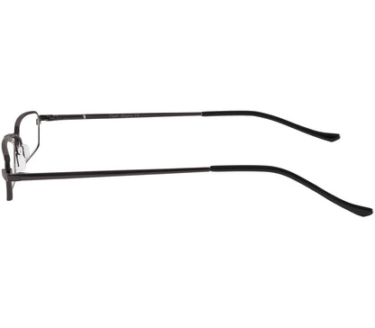 Cooper (Gunmetal) slimline rectangular, unisex reading glasses. Side view.