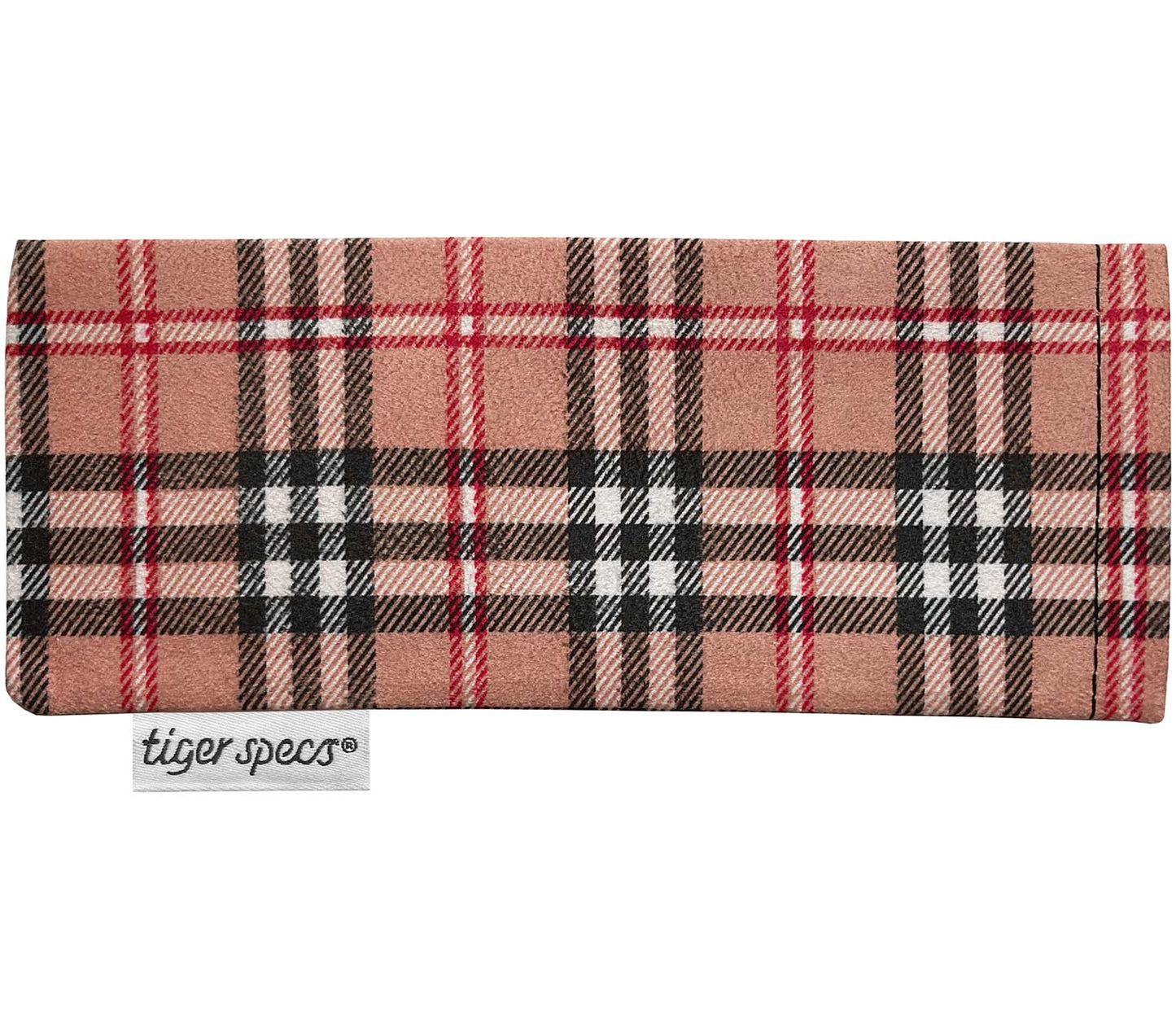 Checked pattern soft glasses case for Austin (Tortoiseshell) blue light glasses.