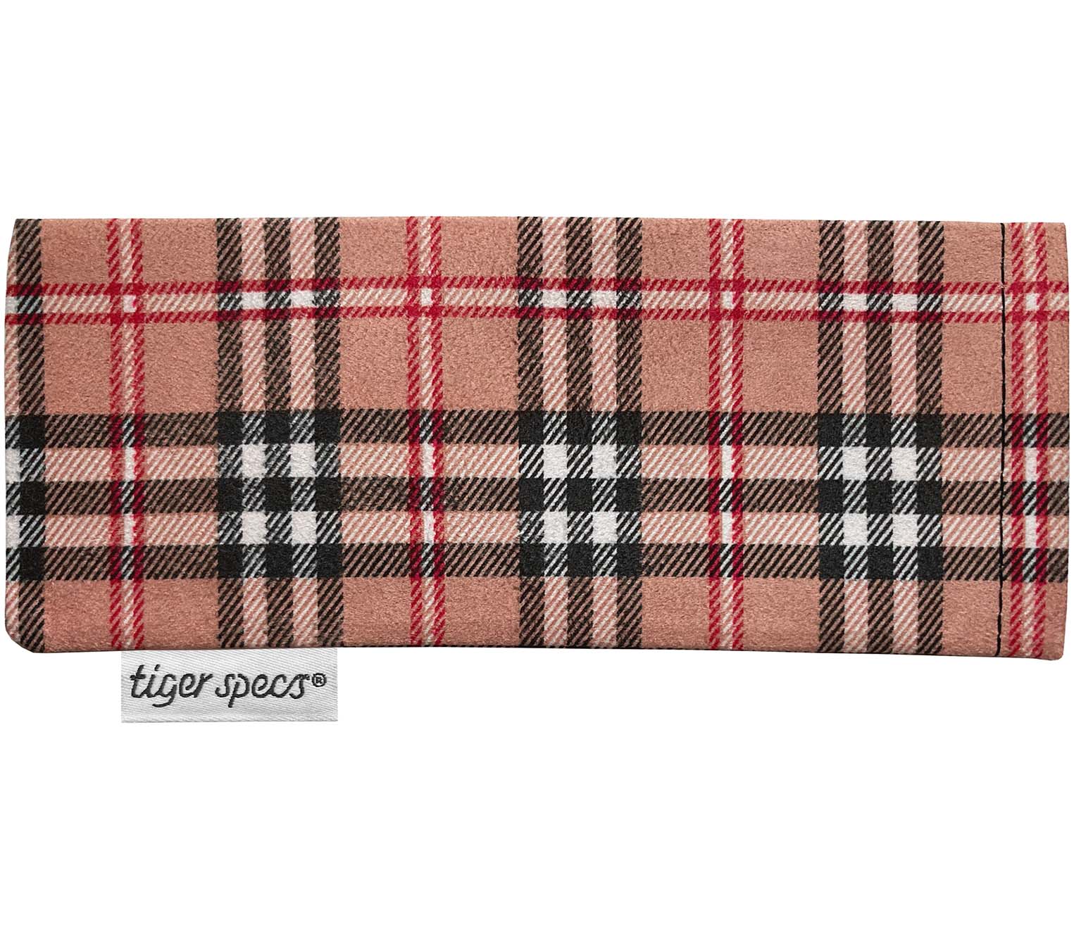 Checked pattern soft glasses case for Austin (Tortoiseshell) blue light glasses.