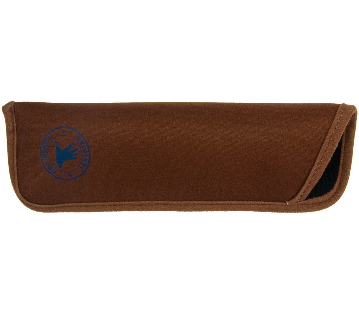 Brown soft glasses pouch for Jigsaw (Tortoiseshell) reading glasses.