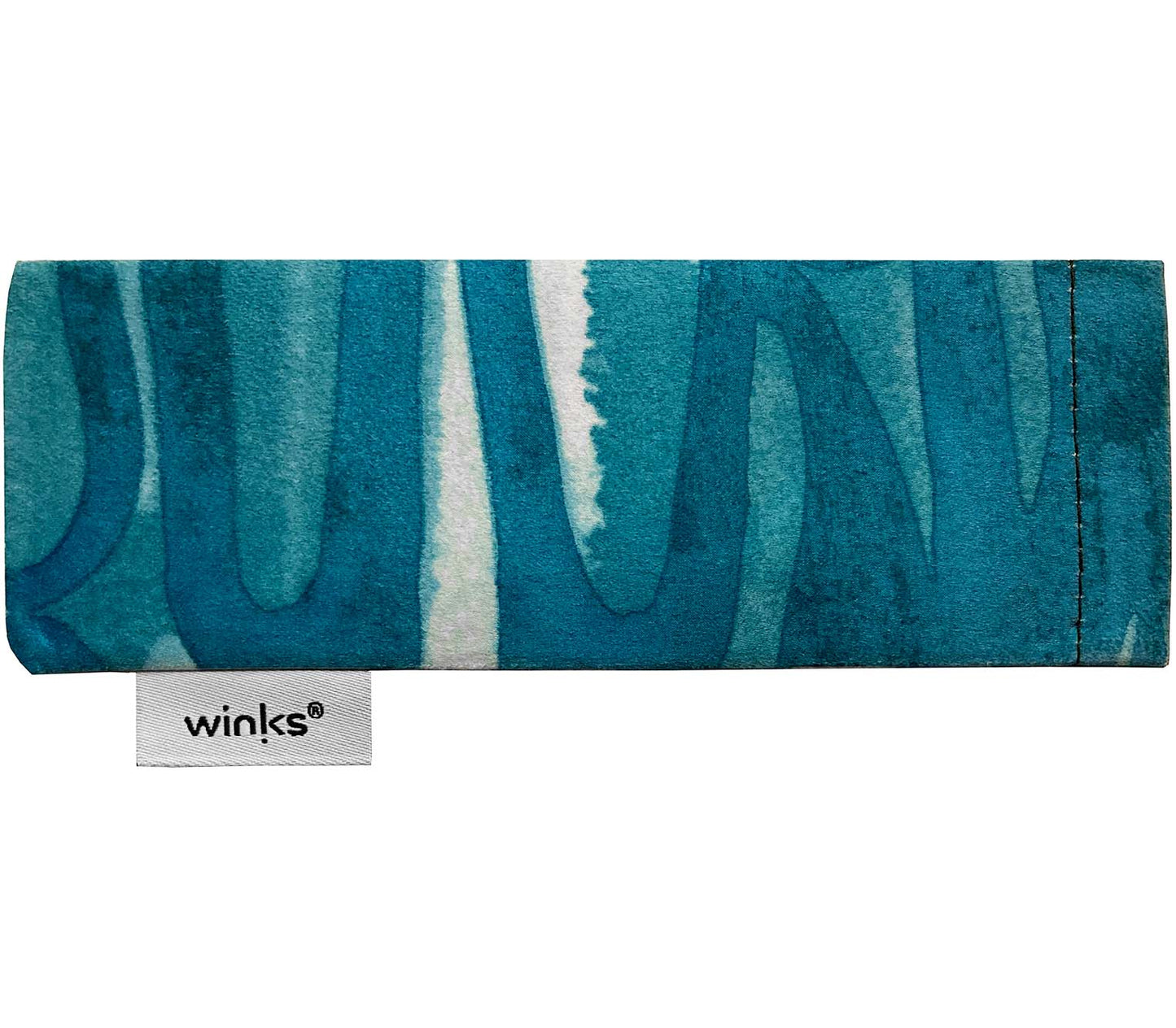 Blue patterned soft glasses pouch for Espresso (Blue) reading glasses.