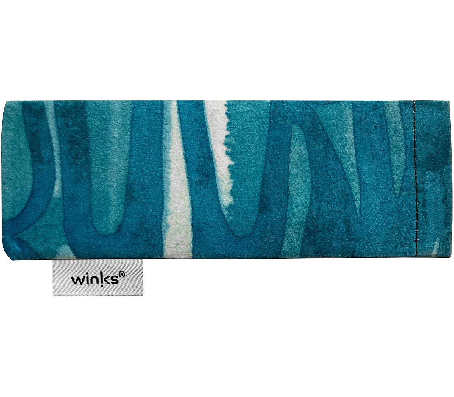 Blue patterned soft glasses pouch for Espresso (Blue) reading glasses.