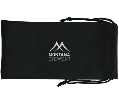 Black, Montana branded soft glasses pouch for Grid (Black) night driving glasses.