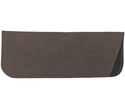 Grey faux suede sofy glasses pouch for Jazz (White) reading glasses.