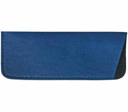 Faux leather soft glasses pouch for Martini (Blue) reading glasses.