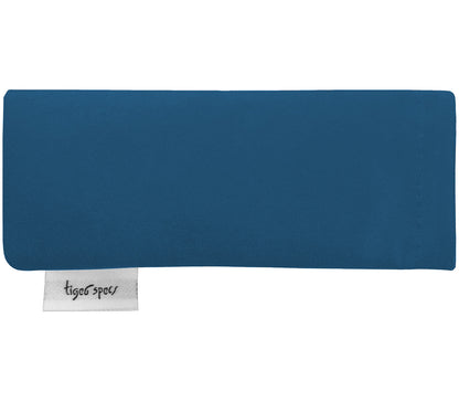 Blue soft glasses pouch with Tiger Specs branding.