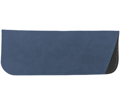 Blue suede glasses pouch for Jazz (Blue) reading glasses.