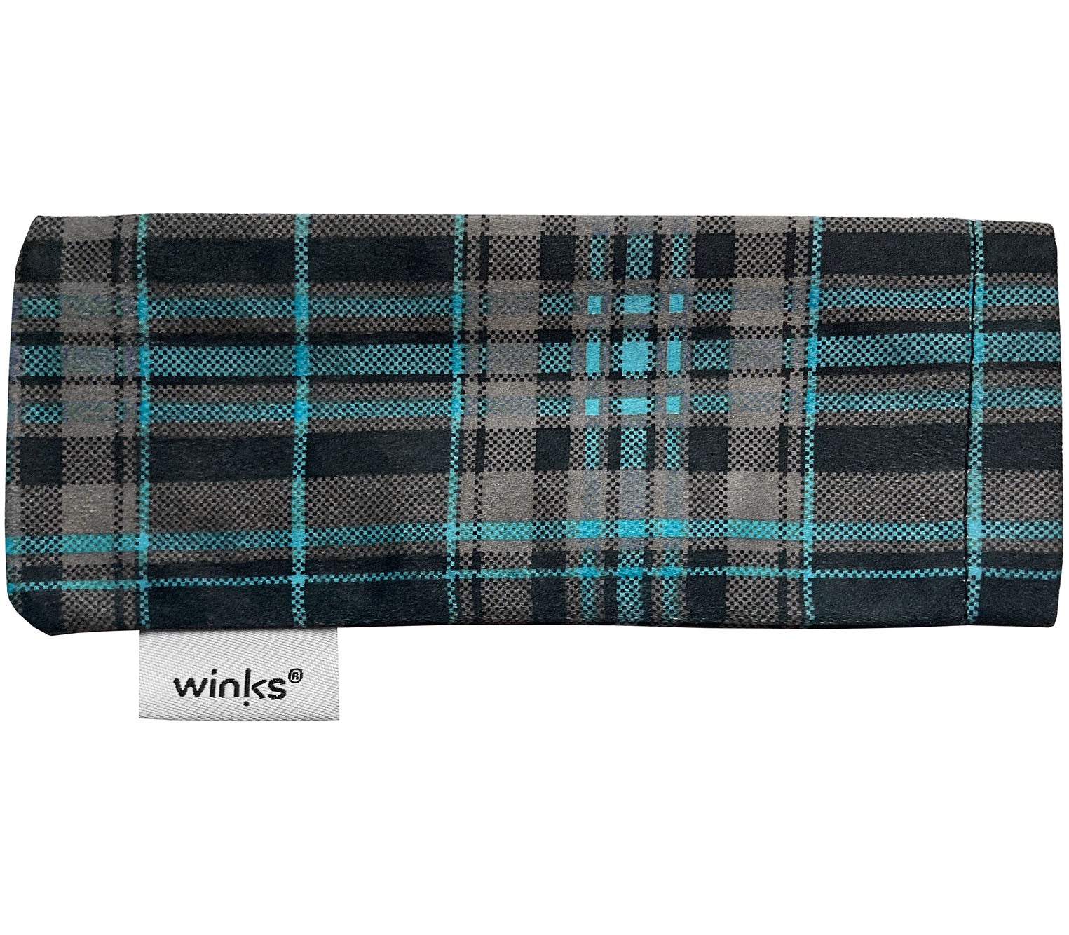 Check pattern, soft glasses pouch for Artist (Blue) reading glasses.