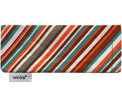 Striped soft glasses pouch for unisex Artist (Orange) reading glasses.