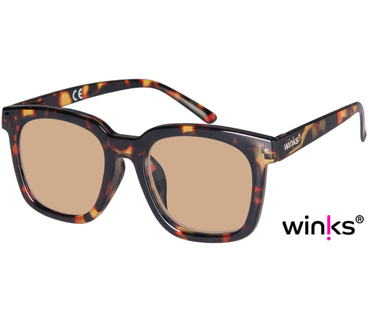 Roma (Tortoiseshell) oversized unisex sunglasses. Tortoiseshell frame and large brown tinted lenses.