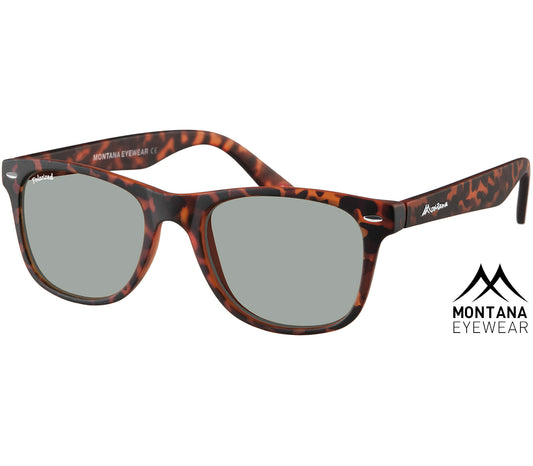Oasis (Tortoiseshell) classic wayfarer sunglasses with large, green tinted lenses.