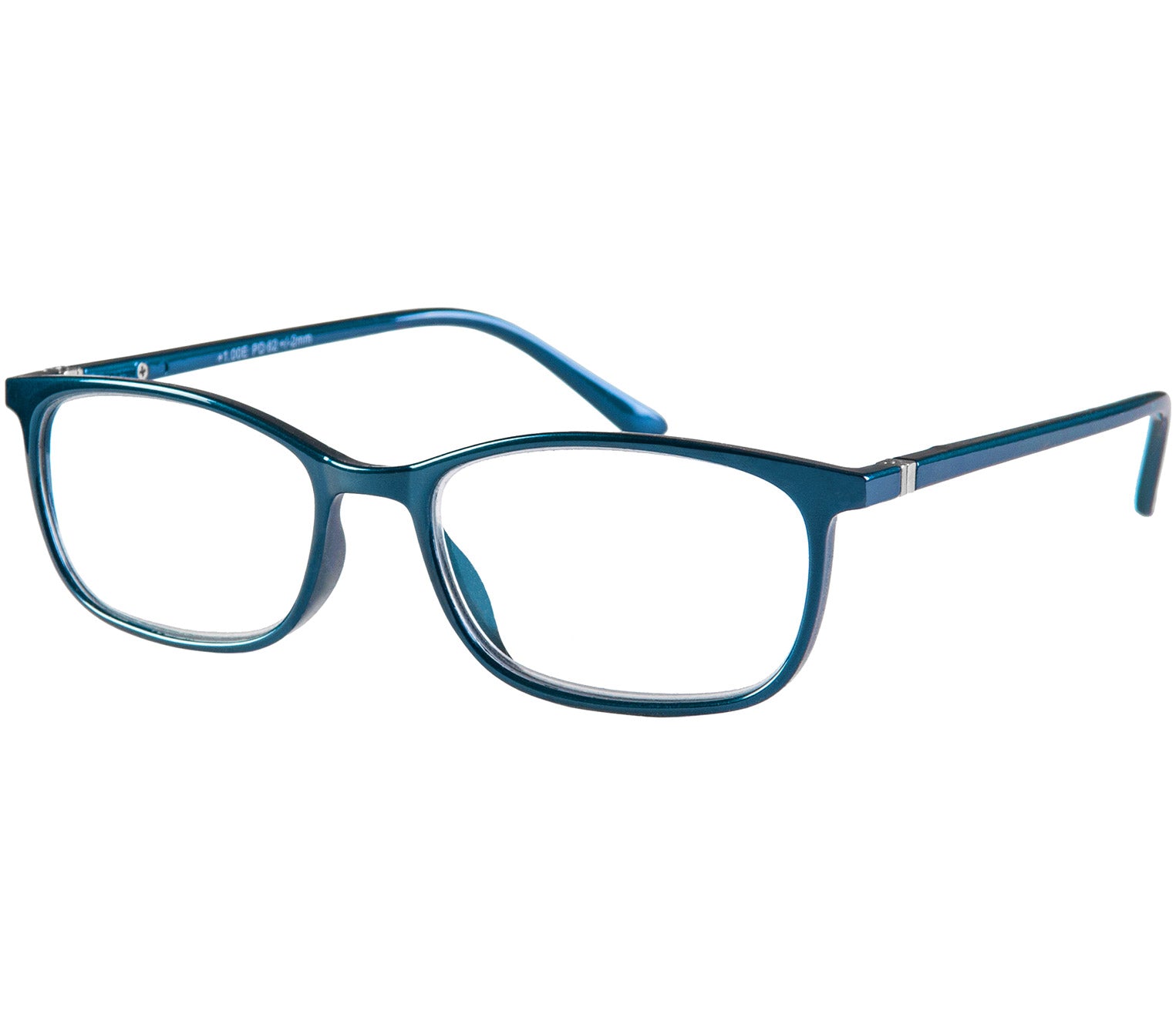 Martini (Blue) classic shaped slender unisex reading glasses with a deep blue frame in a glossy finish.