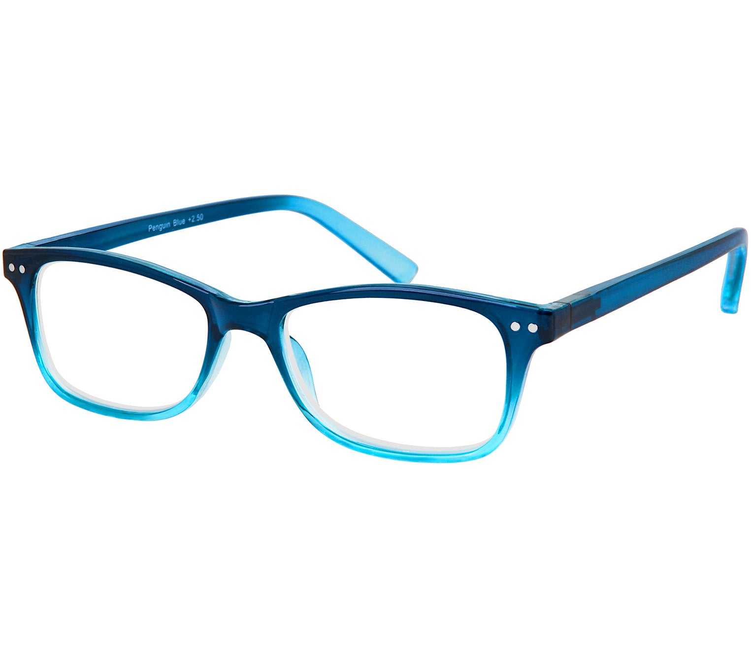 Penguin (Blue) classic vintage style, unisex reading glasses with a two tone blue frame.