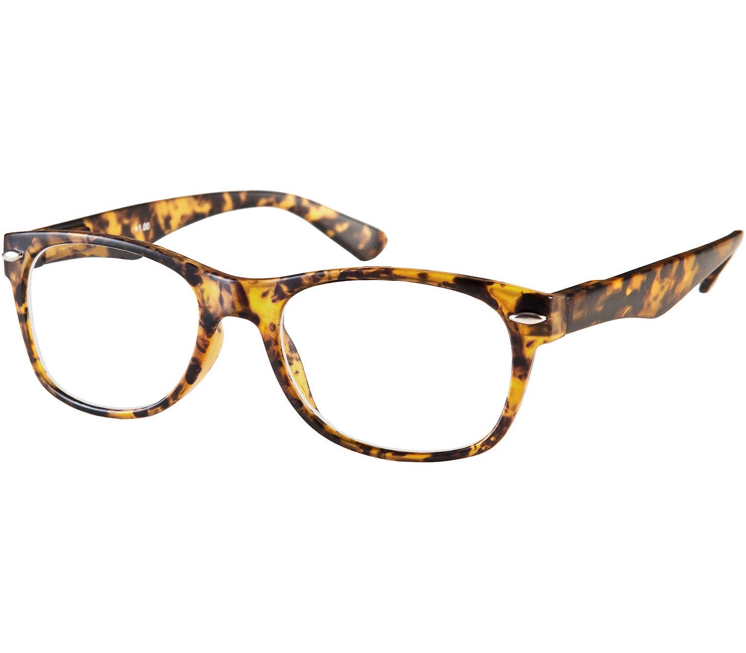 Harper (Tortoiseshell) retro, unisex reading glasses with oval lenses and a matt tortoiseshell frame.