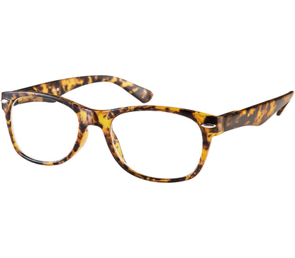 Harper (Tortoiseshell) retro, unisex reading glasses with oval lenses and a matt tortoiseshell frame.
