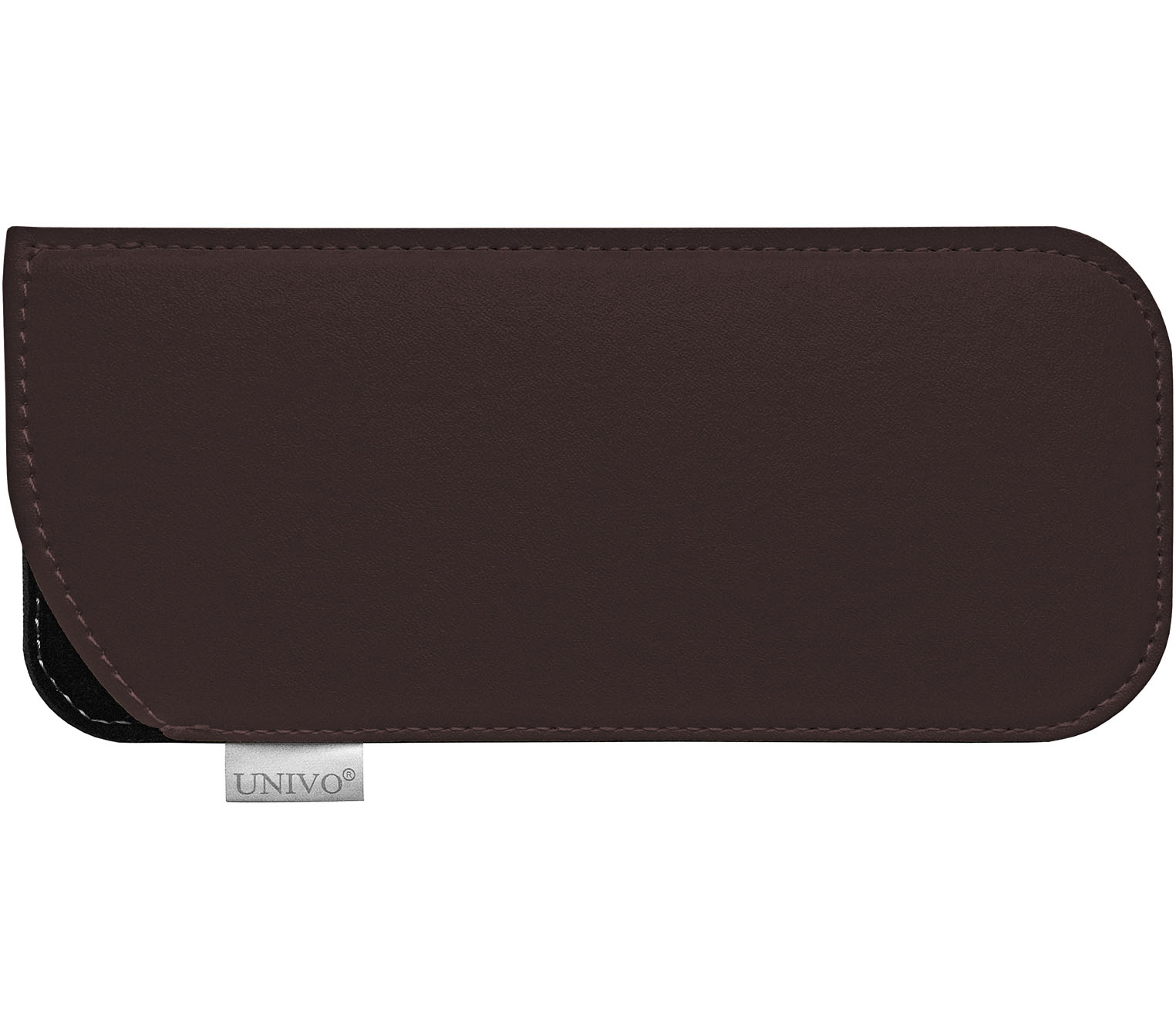 Brown faux leather glasses pouch.