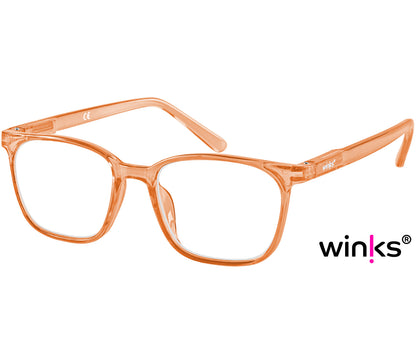 Artist (Orange) unisex reading glasses with orange frames and oval lenses.