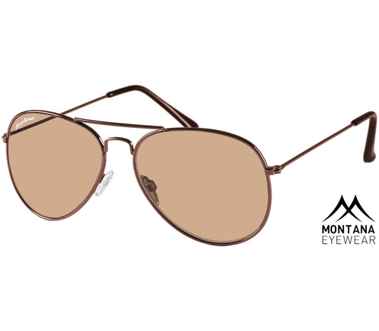 Fiji (Brown) aviator style sunglasses with a brown frame and brown tinted lenses.