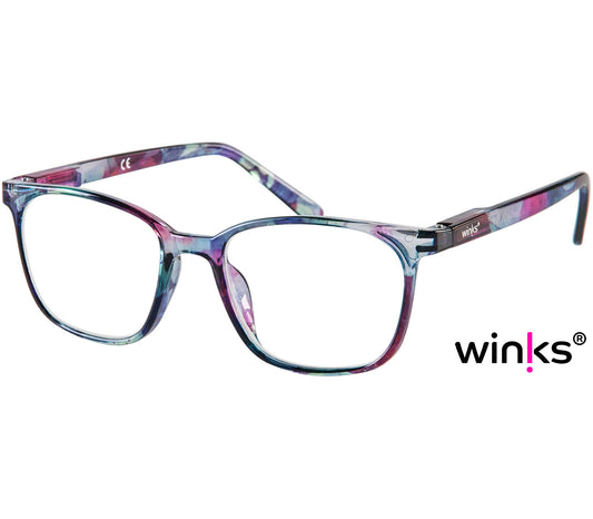 Artist (Multi-coloured) womens reading glasses in a floral pattern with oval lenses and multi-coloured accents.