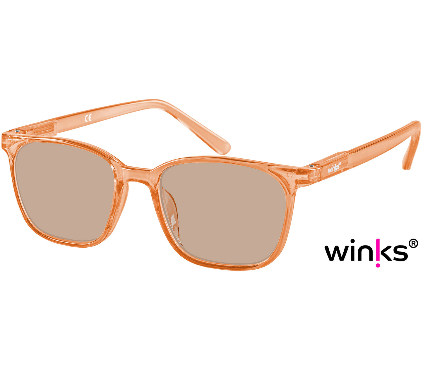 Pisa (Clear) large, oversized retro style, bifocal reading sunglasses. Clear frame and tinted smoke grey lenses.