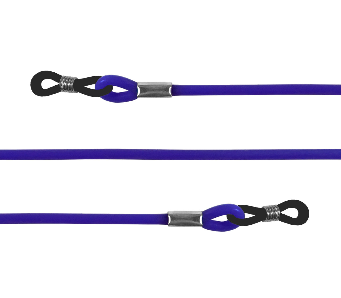 Loopy (Blue) silicone glasses cord with adjustable loops on each end.