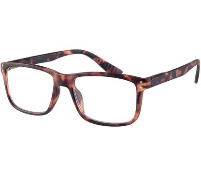 Dexter (Tortoiseshell) classic shape unisex reading glasses with a soft touch matt frame.