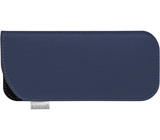 Blue faux leather glasses pouch.