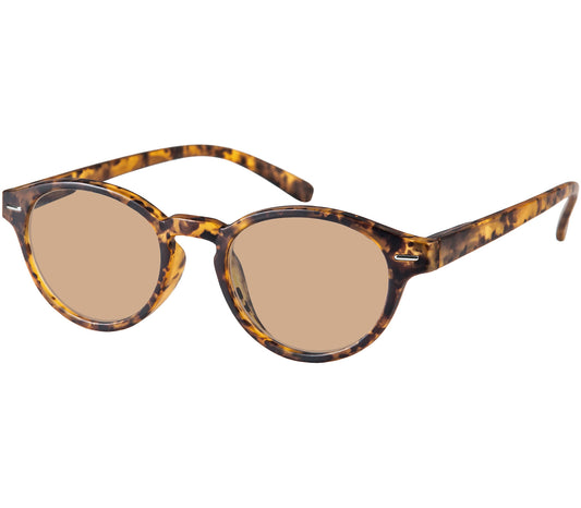 Montpellier (Tortoiseshell) retro style sunglasses in a rich tortoiseshell finish. Round, brown tinted lenses.