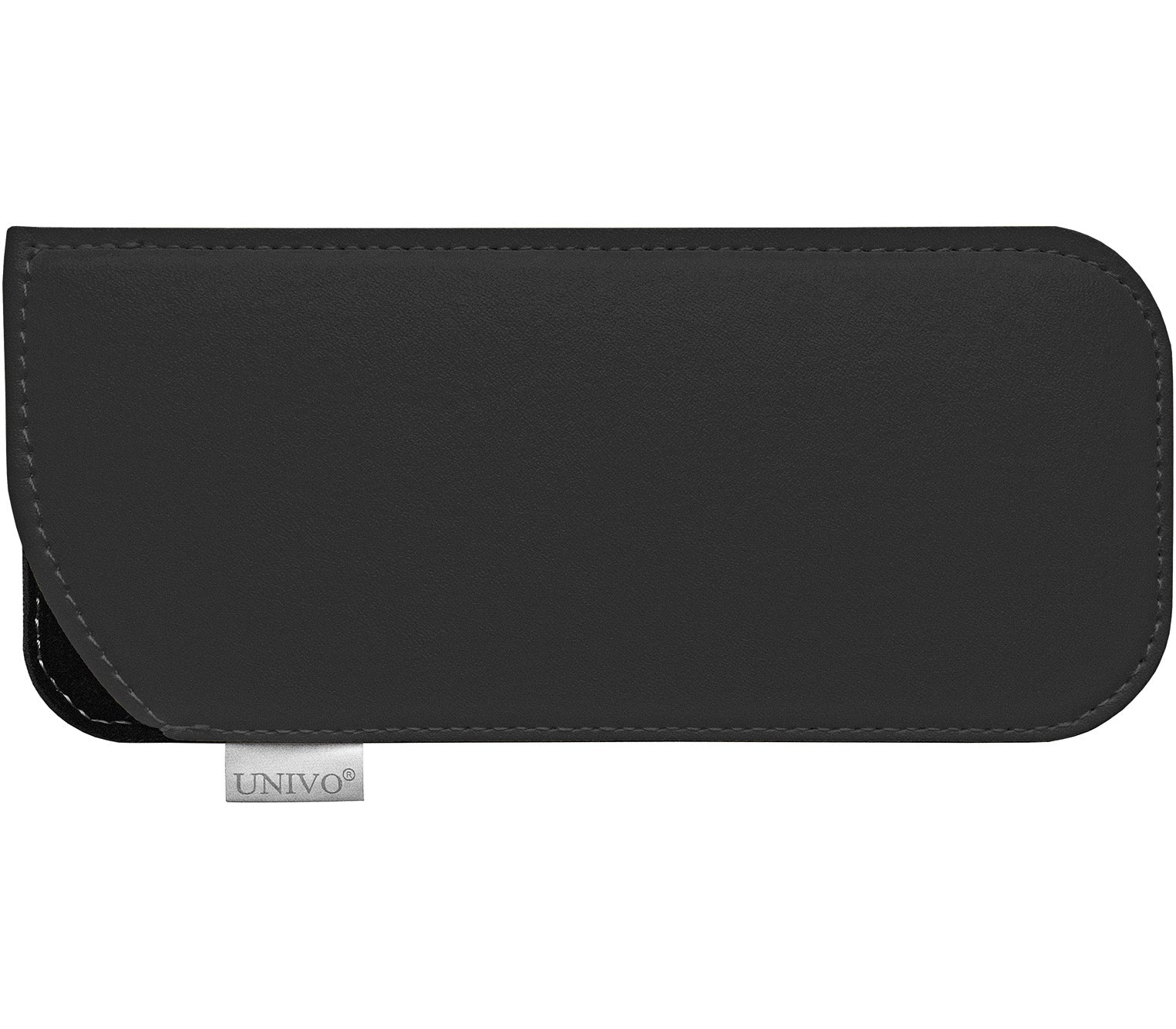 Black faux leather glasses pouch.