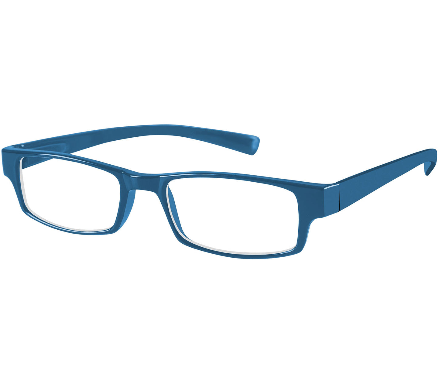 Magic (Blue) classic slim unisex reading glasses in a glossy blue finish.