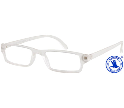 Action (Clear) unisex reading glasses. Classic shaped glasses with a smooth matt finish.