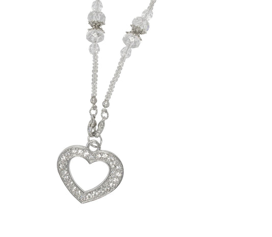 Candy (Silver) heart shaped glasses chain.