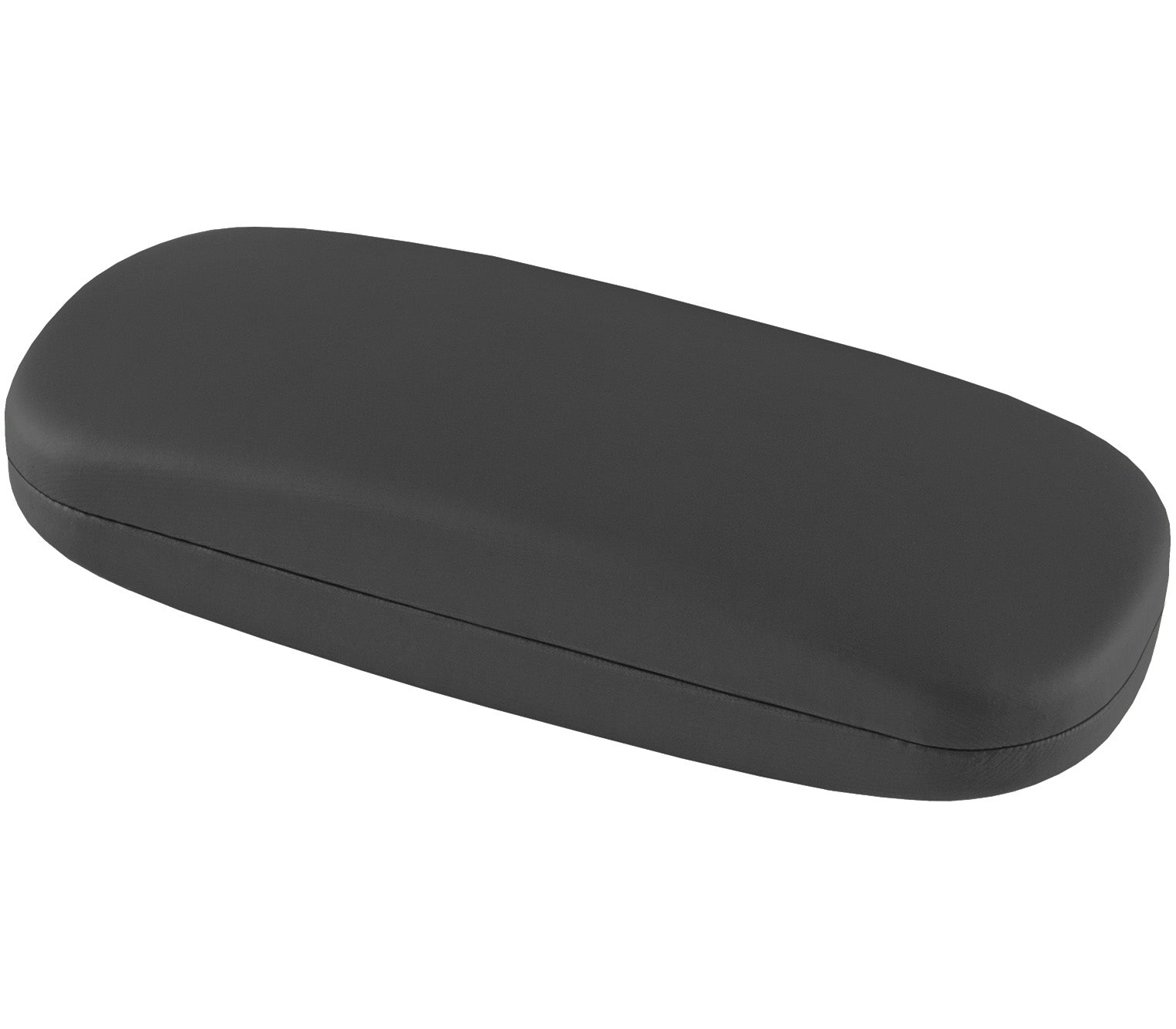 Pronto (Black) durable faux leather hard glasses case with a snap closure.