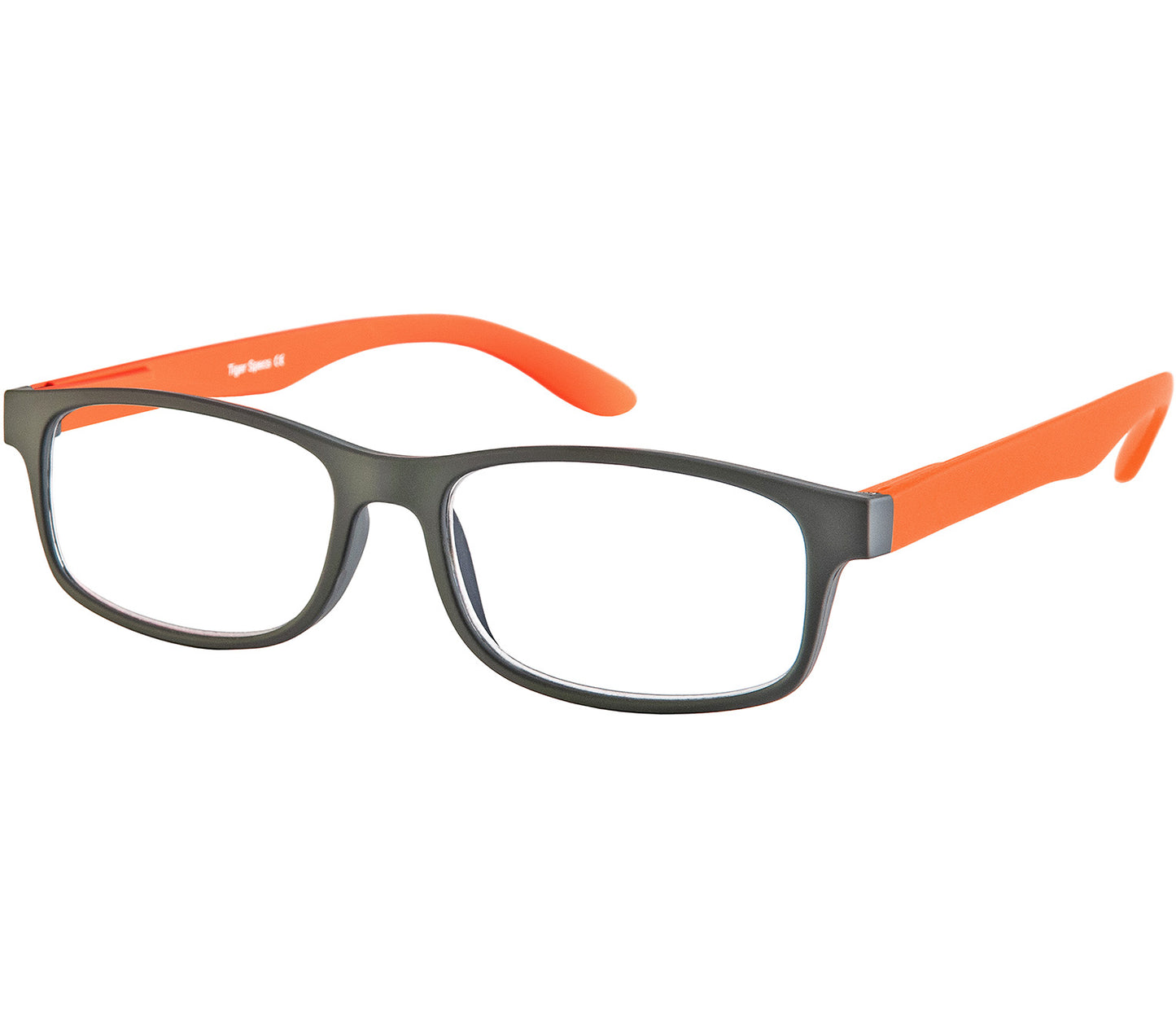 Bounce (Orange) unisex reading glasses with two tone, classic shape frame.