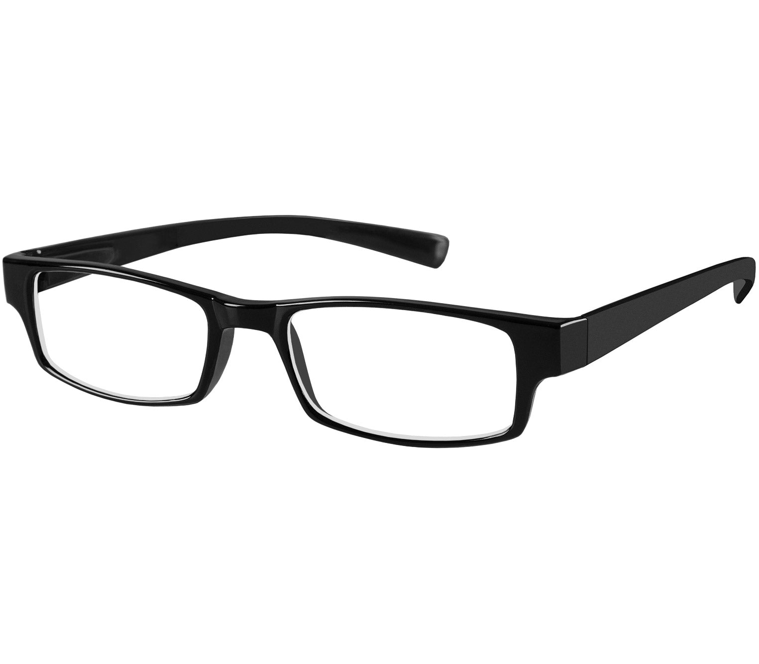 Magic (Black) classic slim unisex glasses in a glossy black finish.