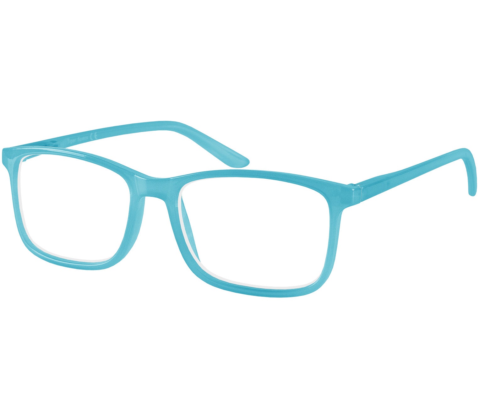 Sundae (Blue) classic shaped unisex reading glasses with a light slender frame and rectangular lenses.